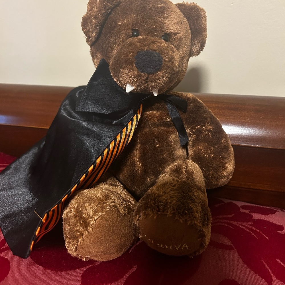 Gund Brown Vampire Teddy Bear with Black Cape